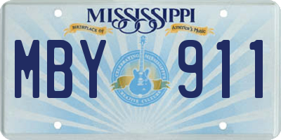 MS license plate MBY911