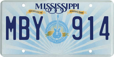 MS license plate MBY914