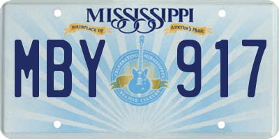 MS license plate MBY917