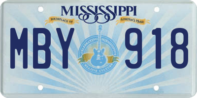 MS license plate MBY918