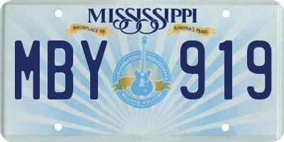 MS license plate MBY919