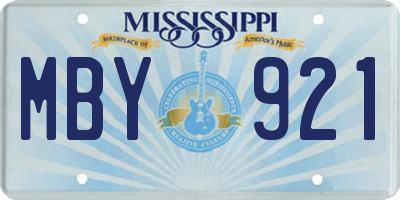 MS license plate MBY921