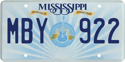 MS license plate MBY922