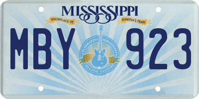 MS license plate MBY923