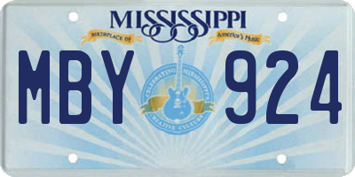 MS license plate MBY924