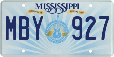 MS license plate MBY927