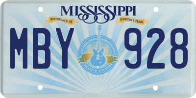 MS license plate MBY928