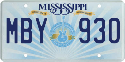MS license plate MBY930