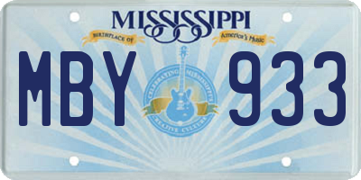 MS license plate MBY933