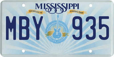 MS license plate MBY935