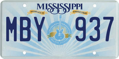 MS license plate MBY937