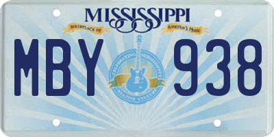 MS license plate MBY938