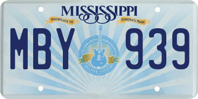 MS license plate MBY939