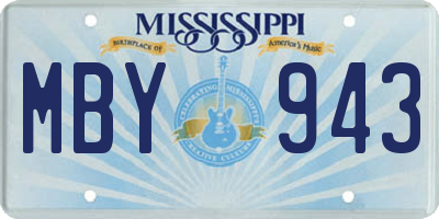 MS license plate MBY943