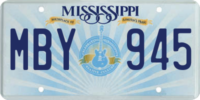 MS license plate MBY945