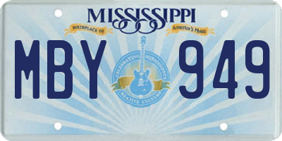 MS license plate MBY949