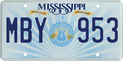 MS license plate MBY953