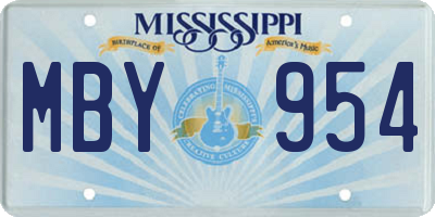 MS license plate MBY954