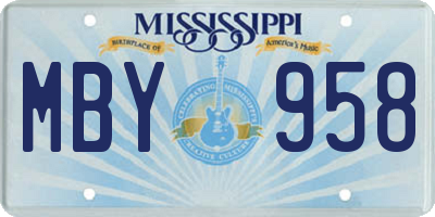 MS license plate MBY958