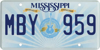 MS license plate MBY959