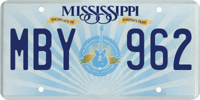 MS license plate MBY962
