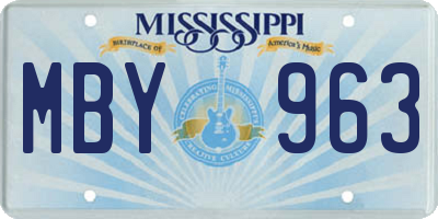 MS license plate MBY963