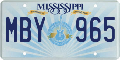 MS license plate MBY965