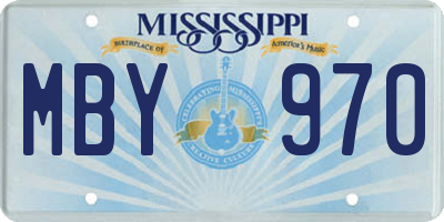 MS license plate MBY970