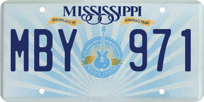 MS license plate MBY971