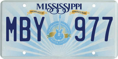 MS license plate MBY977