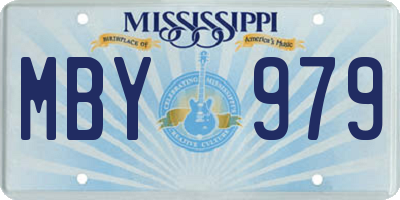 MS license plate MBY979