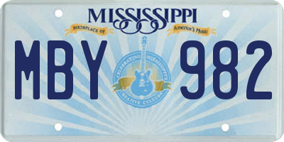MS license plate MBY982