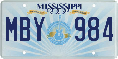 MS license plate MBY984