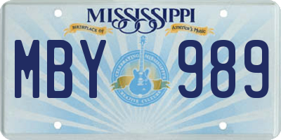 MS license plate MBY989