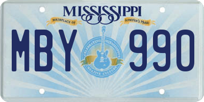 MS license plate MBY990