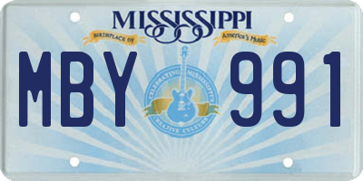 MS license plate MBY991