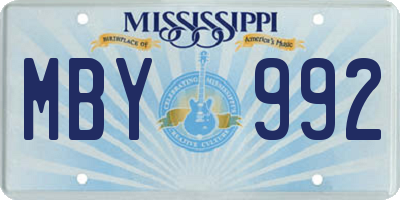 MS license plate MBY992