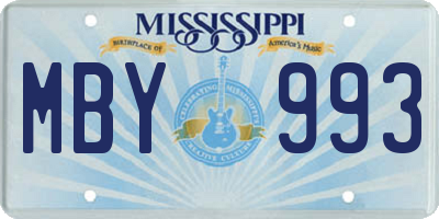 MS license plate MBY993