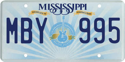 MS license plate MBY995