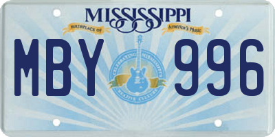 MS license plate MBY996