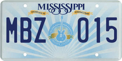 MS license plate MBZ015