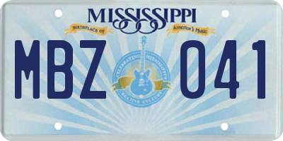 MS license plate MBZ041