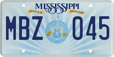 MS license plate MBZ045