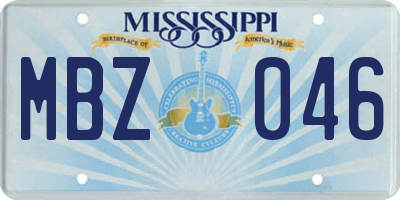 MS license plate MBZ046