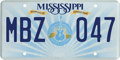 MS license plate MBZ047