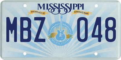 MS license plate MBZ048