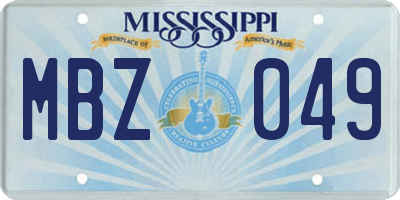 MS license plate MBZ049