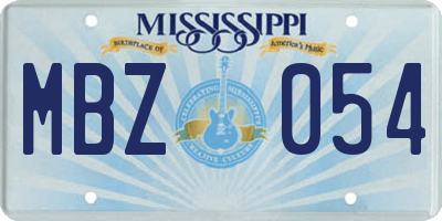 MS license plate MBZ054