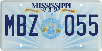 MS license plate MBZ055