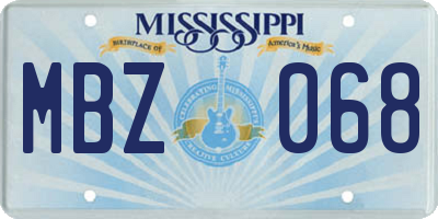 MS license plate MBZ068